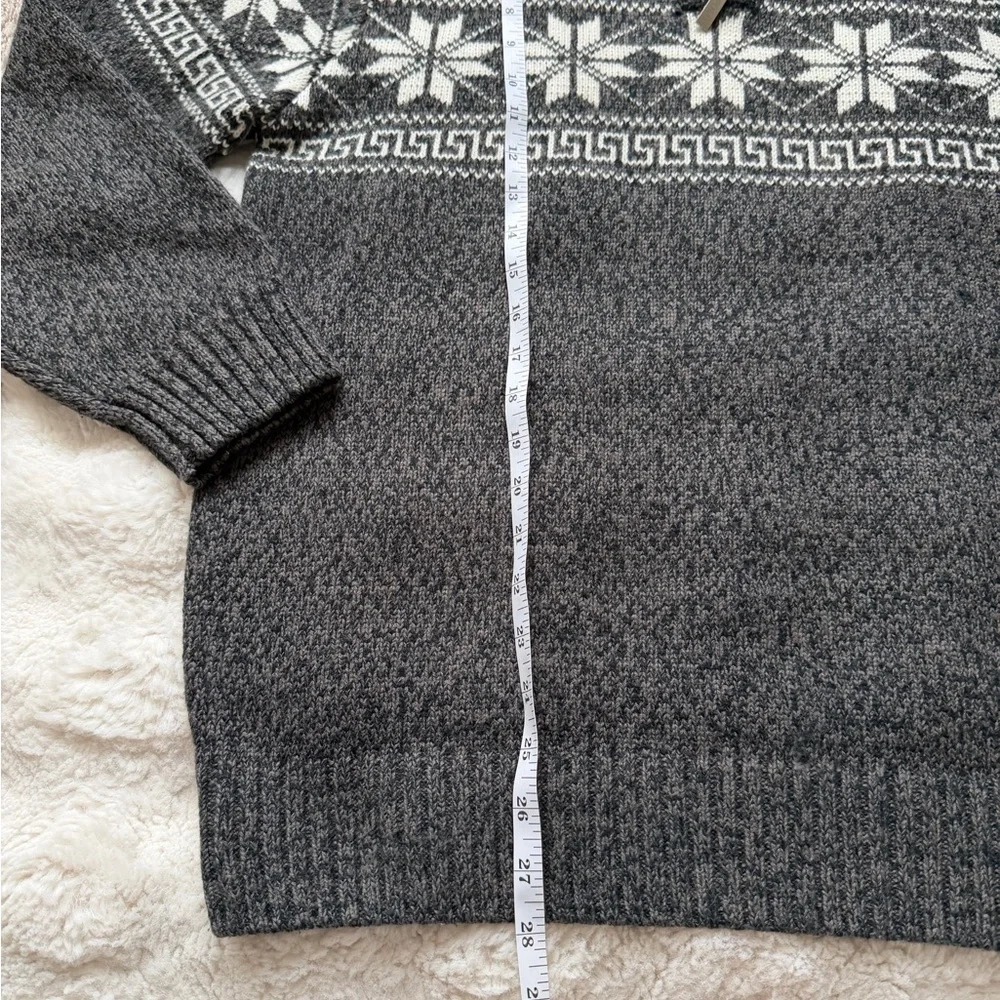 Polo Ralph Lauren Vintage Wool Fair Isle Snowflake Half-Zip Mock Neck Sweater-XL